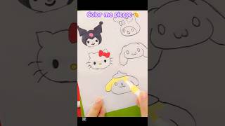 Sanrio Characters drawing and coloring 💗 shorts sanrio kuromi mymelody amp all satisfying [upl. by Nosde]