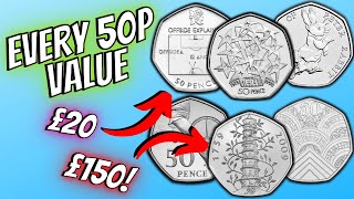 What is EVERY 50p Coin REALLY Worth UK Circulation [upl. by Anitsrik]