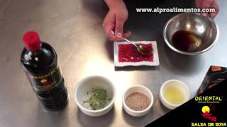 Receta con salsa de Soya Oriental Sashimi de Atunv4 [upl. by Proulx]