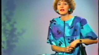 Rachel Frederix omroepster BRT TV1 951987 Eurovisie Song Festival in Brussel [upl. by Ayatal]