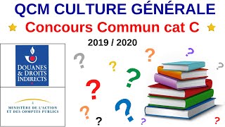 QCM Culture générale  Annales Concours concours commun cat C 201920  14 questions AUDIO [upl. by Damales957]