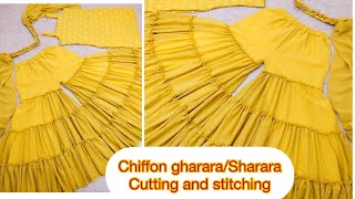 GhararaSharara Cutting and Stitching  Gharara EASY makingLatest Sharara Dress Design [upl. by Zelig438]