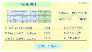 Cálculo da Contribuição ao INSS [upl. by Elak562]