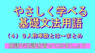 やさしく学べる文法用語（基礎編）（４） 3人称単数～まとめ 【英語主語】 [upl. by Haziza]