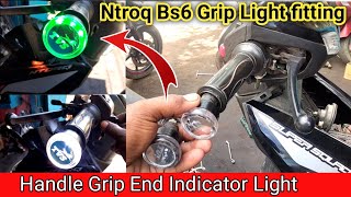 Tvs Ntroq  Handle Grip End Indicator Light Fitting kaise karen mithunmechanic [upl. by Auot148]