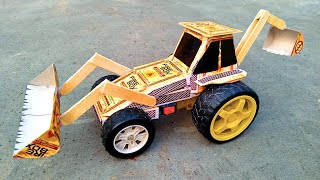 How to make JCB at home with Matchbox  Diy JCB Backhoe Loader  Mini Tractor JCB Science Project [upl. by Parrisch23]