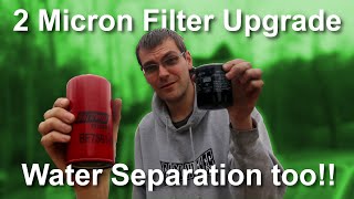 82 Mercedes 2 Micron fuel filter mod OM617 Water separator in stock location [upl. by Sontich124]