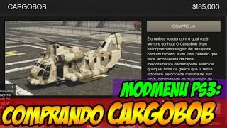 CARGOBOB COM MODMENU PS3 TRAVADO APRENDA COLOCAR BLUSBLES [upl. by Aicenet]