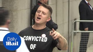 Tommy Robinson enters the Old Bailey London for his sentencing [upl. by Hymie]