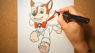 AniaKoloruje  Dla Maluchów  How to color PAW PATROL HALLOWEEN CHASE Jak pokolorować PSI PATROL [upl. by Tait343]