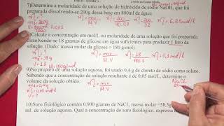 Concentração Molar ou Molaridade em moll [upl. by Johns]