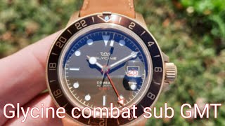 Glycine Combat Sub GMT ReviewGL0316 WITH SW3302 [upl. by Beyer]