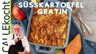 SüßkartoffelAuflauf mit Käse im Ofen lecker zubereiten Bestes Rezept [upl. by Nnaitsirk]