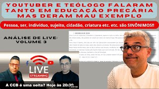 YOUTUBER e TEÓLOGO falaram tanto em EDUCAÇÃO precária mas deram mau exemplo SINÔNIMOS [upl. by Darian380]