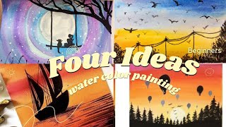 Easy amp Simple Painting💡Ideas For Beginners Water color painting 🎨 [upl. by Doroteya]