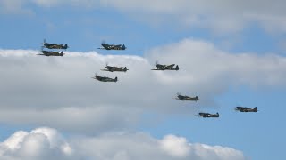 4K 9 spitfires formation and tail chase at Sywell airshow 2024 [upl. by Onitnelav]