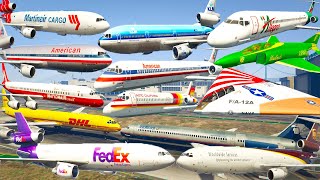 GTA V Every McDonnell Douglas Airplanes All Airports Best Stunning Longer Crash and Fail Compilation [upl. by Antony]