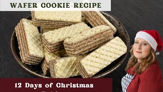 Wafer Cookie Recipe at Home  12 Days of Christmas Baking [upl. by Pontone160]