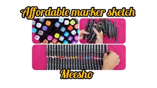 Affordable marker sketch colours alcohalic marker Unboxing drawing arttutorial [upl. by Eeresid]