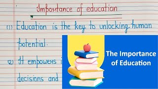 10 lines on importance of education in Englishessay on importance of educationlines on education [upl. by Nehte]