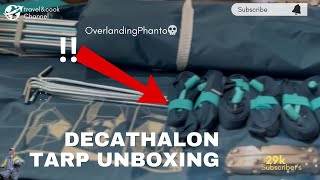 Decathlon Tarp unboxing  Quechua camping tarp MH100 Blue decathlon quechua overlandingphantom [upl. by Mohammad]