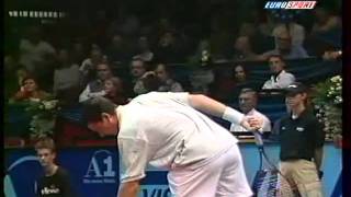 Federer handles Krajiceks big serve [upl. by Mailli]