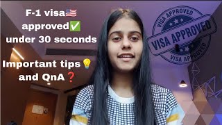 US F1 visa interview experience at Mumbai consulate 🇺🇸visa approved✅ under 30 seconds [upl. by Remmer]