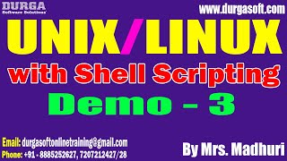 UNIXLINUX with Shell Scripting tutorials  Demo  3  by Mrs Madhuri on 22072024 10AM IST [upl. by Monda814]