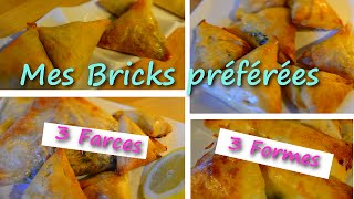 Mes meilleures recettes de bricks Healthy sans friture  3 Farces  3 Formes Spécial Ramadan [upl. by Abekam]