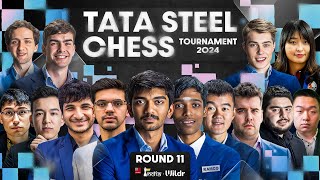 Tata Steel Chess 2024 Round 11  Gukesh vs Alireza Pragg Anish  Commentary by Amruta [upl. by Mochun]