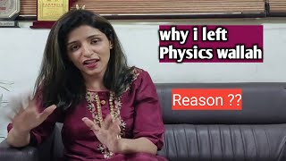 Why Tina Mam left Physics wallah Platform  Tina mam Reply for letting Physics wallah [upl. by Ardiedak]