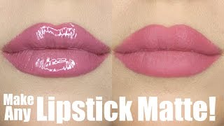 How to Make ANY Lipstick MATTE Cheap  Easy  STEPHANIE LANGE [upl. by Morse441]