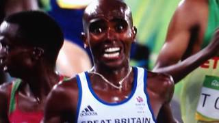 Mo Farah falls wins Mens 10000m 2016 RIO Olympics [upl. by Alin686]