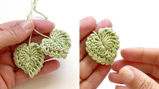 Cómo tejer a CROCHET HOJAS CORAZÓN  Handwork Diy [upl. by Erdnassac]