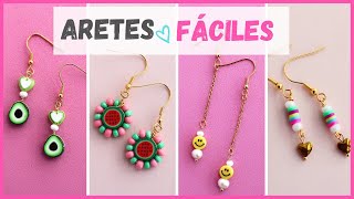 💛 Aretes fáciles y BONITOS de hacer aprende a hacer aretes de bisuteria con alambre y piedras [upl. by Susi]