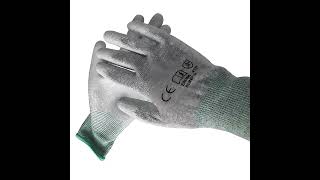 antistatic esd PU PALM COATED AND PU FINGER COSTED GLOVES [upl. by Rollin]