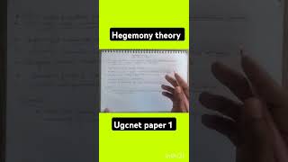 Hegemony theoryshortvideo netjrf shortviral short feed  reels paper 1 [upl. by Ardys436]