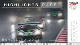 Extended Highlights  Barcelona 2024  Race 1  Fanatec GT World Challenge Europe [upl. by Ahseal]