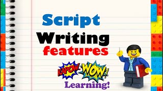 Script Writing Features [upl. by Hsoj]