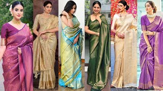 Latest Kanjivaram saree collectionTraditional Kanjivaram saree designsKanjivaram bridal sarees [upl. by Illa]