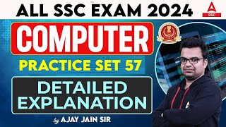 Computer Class For All SSC Exam 2024  Computer By Ajay Jain  Computer Practice Set 57 [upl. by Anawad]