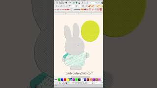 Miffy with Balloon Embroidery design shorts [upl. by Acceb]