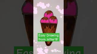 Drawing letter B easy draw icecream alphabet drawing artvedio ytshorts art idea sayali [upl. by Deenya602]