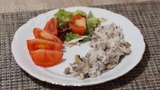 Reispfanne mit Hack und Champignons Reis mit Pilzen ✰ Reis mit Gemüse ✰ Sehr lecker und gesund [upl. by Kendyl157]