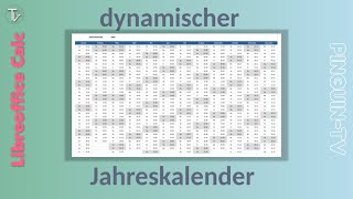 Jahreskalender mit libreoffice calc erstellen [upl. by Eldoree]