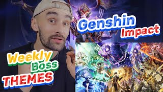 NEW GENSHIN IMPACT PLAYER REACTS TO GENSHIN IMPACT WEEKLY BOSS THEMES [upl. by Ruomyes]