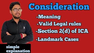 Consideration under Indian contract act  meaning of consideration  valid legal rules  lawwithtwi [upl. by Sari521]