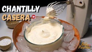 como HACER CREMA CHANTILLY para TORTAS 🍩 CREMA para TORTAS [upl. by Ettenuahs]