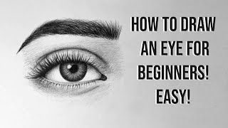 HOW TO DRAW AN EYE FOR BEGINNERS EASY TUTORIAL [upl. by Adekahs716]