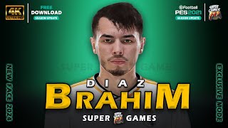 Brahim Diaz  New Update Face  PES 2021 ⚽ أحدث وجه ابراهيم دياز لاعب ريال مدريد بيس 2021 [upl. by Aelam]